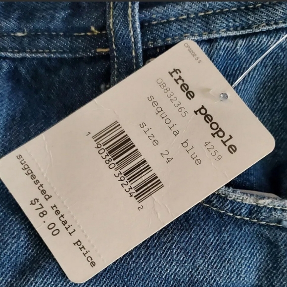 FREE PEOPLE Maggie Mid-Rise Straight-Leg Jeans Womens size 24 - Picture 5 of 5